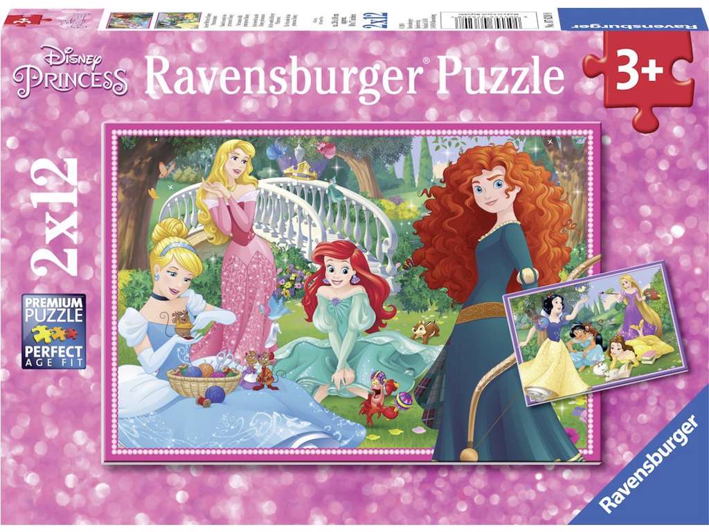 Disney prinsesser puslespil med 2x12 brikker fra Ravensburger
