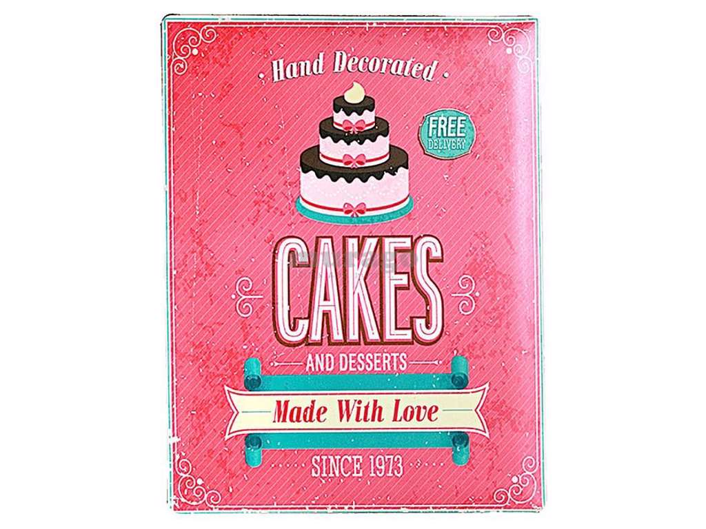 Cakes and Desserts metal skilt 30 x 40 cm