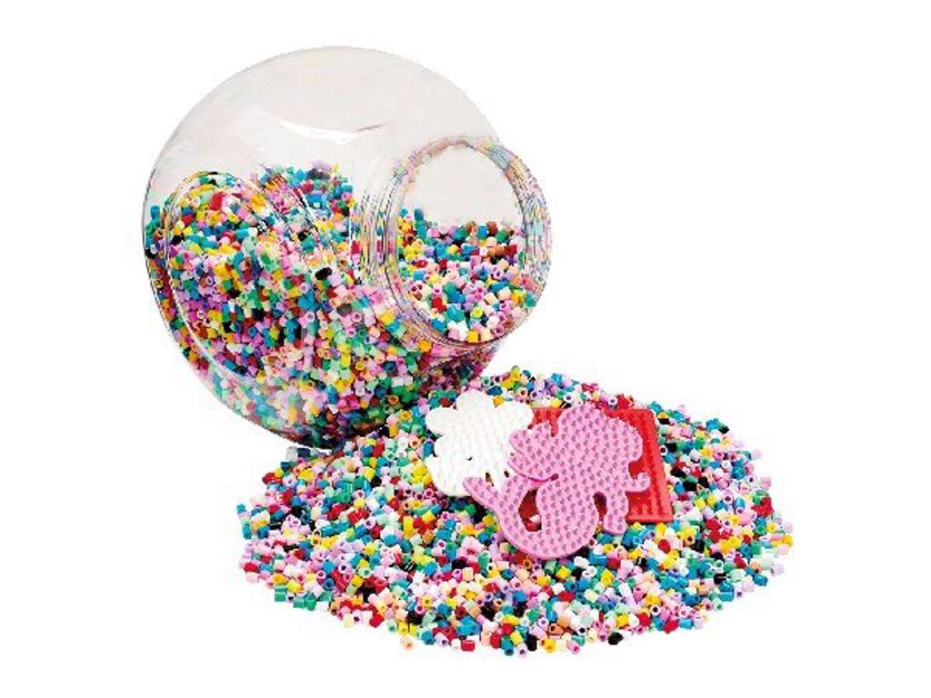 Hama midi 15000 stk + plader rød bøtte - 2066