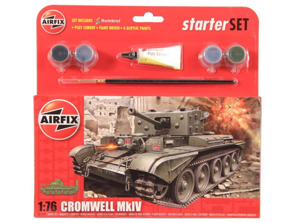 Cromwell MkIV 1:76  Airfix gavesæt med maling og pensel og lim