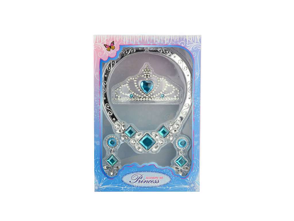 Prinsessesæt med tiara, halskæde og øreringe