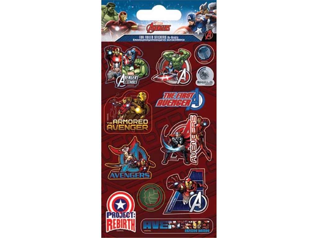 Avengers klistermærker med tekst fra Marvel