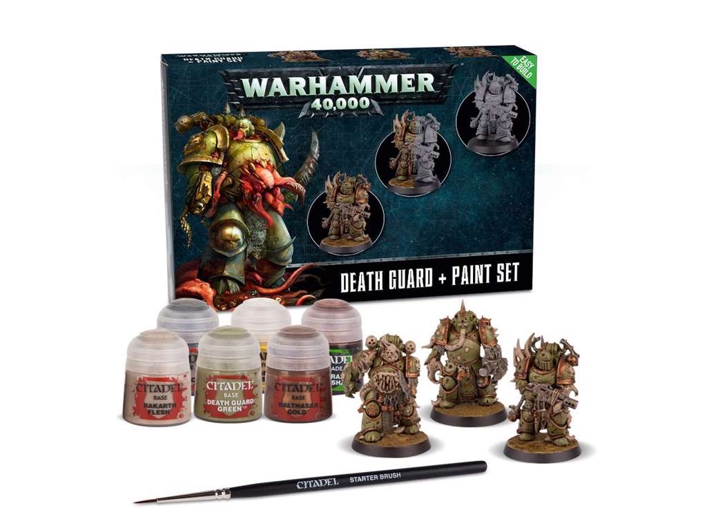 Warhammer 40K Death Guard + Malingsæt - Figursæt