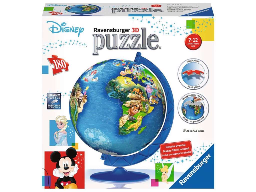 Disney Globe 3D puslespil på 180 brikker fra Ravensburger