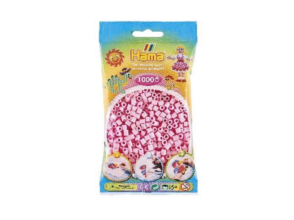 1000stk. Hama midi pastel rosa 207-95
