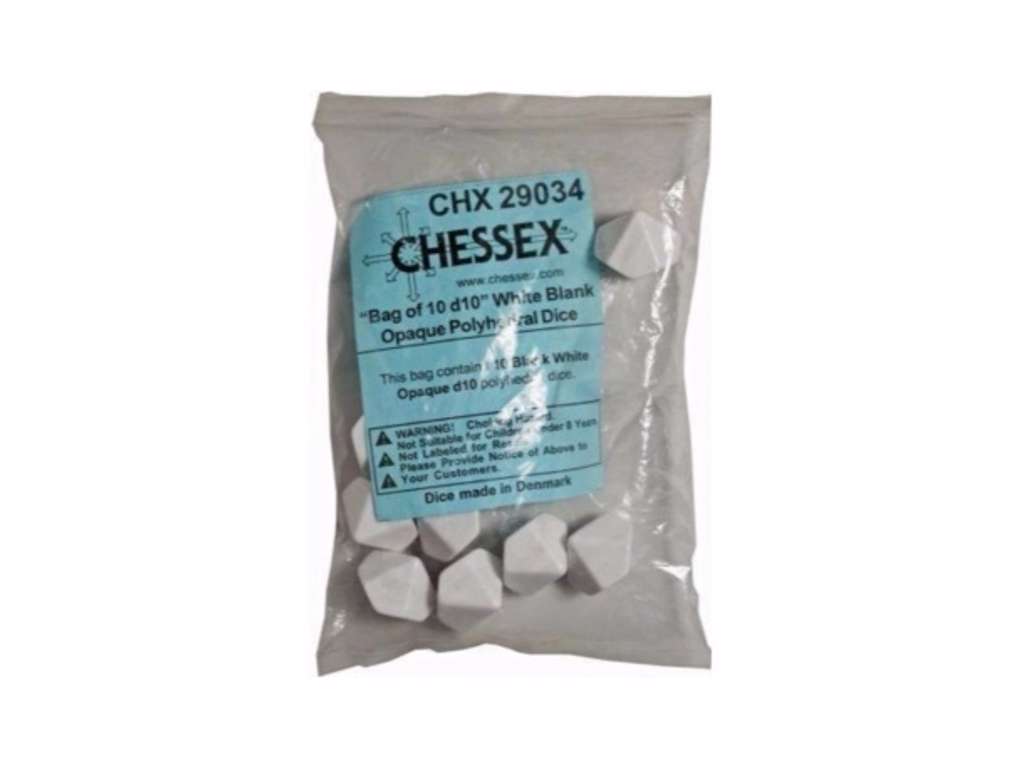 Blanke terninger D10 - 10 stk. Terninger til DIY