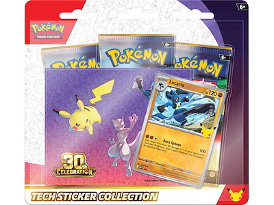 Pokémon 30th Celebration Tech Sticker Collection – Lucario / Alolan Exeggutor – 1 stk. Assorteret