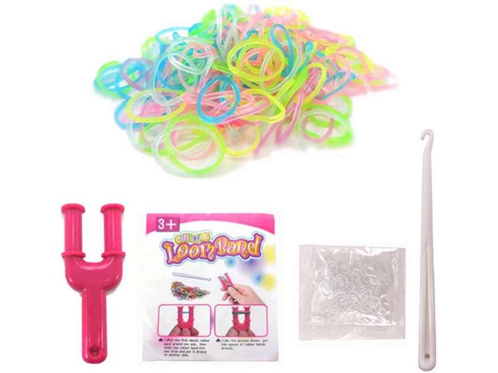 Loombands Glow-in-dark - 100 stk i pose