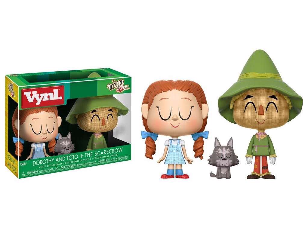 The Wizard of Oz VYNL vinyl figur 2-pak af Dorothy with Toto & Scarecrow på 10 cm