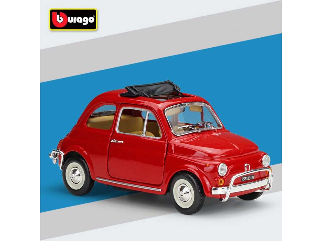Fiat 500 L (1968) Skala 1:24 fra Burago - Rød