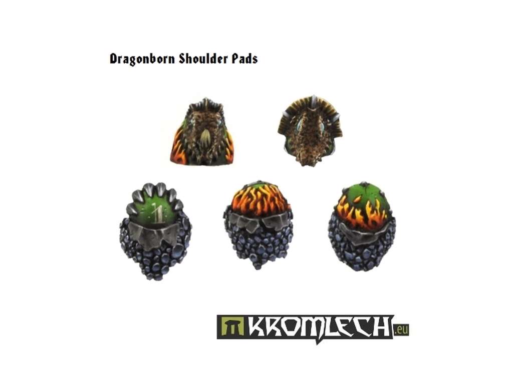 Dragonborn Shoulder Pads (x10) til rollespilsfigurer fra Kromlech