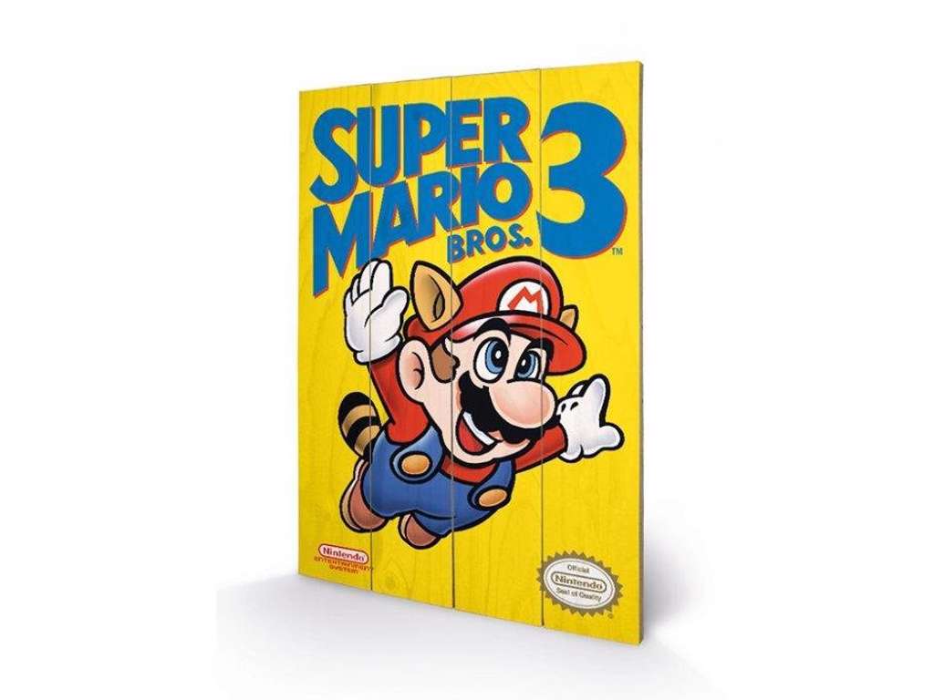 Super Mario Brothers 3 "Nes edition" træ plade "plakat" 40x60cm