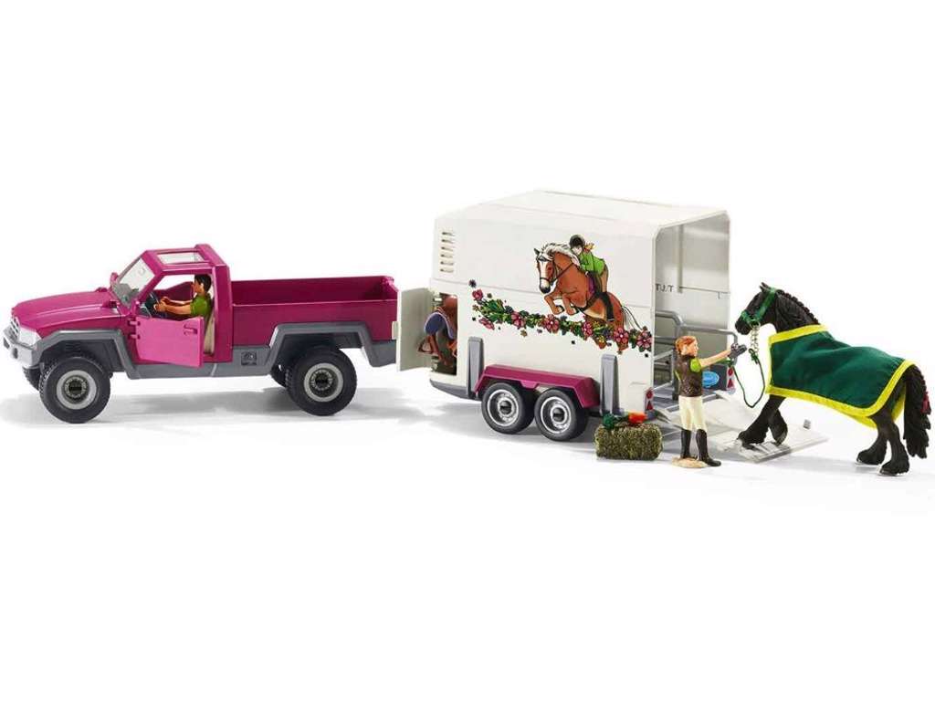 Pickup med hesteanhænger fra Schleich - 42346