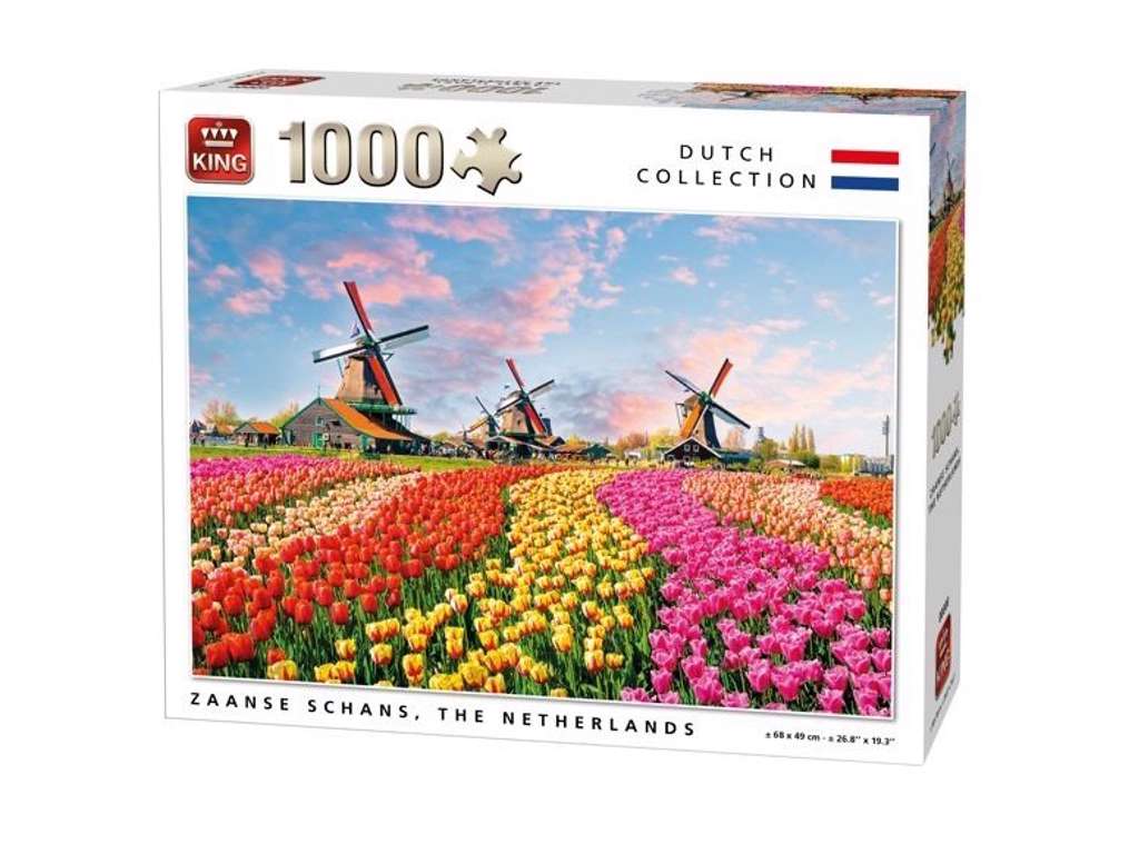 Hollandsk tulipanmark puslespil på 1000 brikker fra King