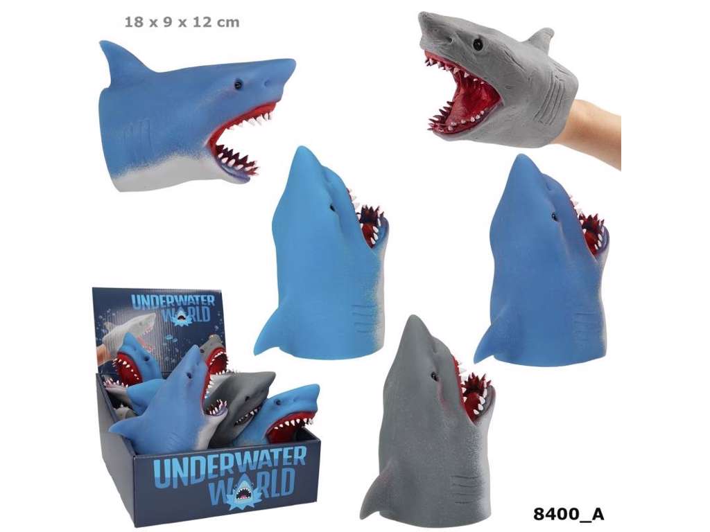 Dino World hånddukke med haj