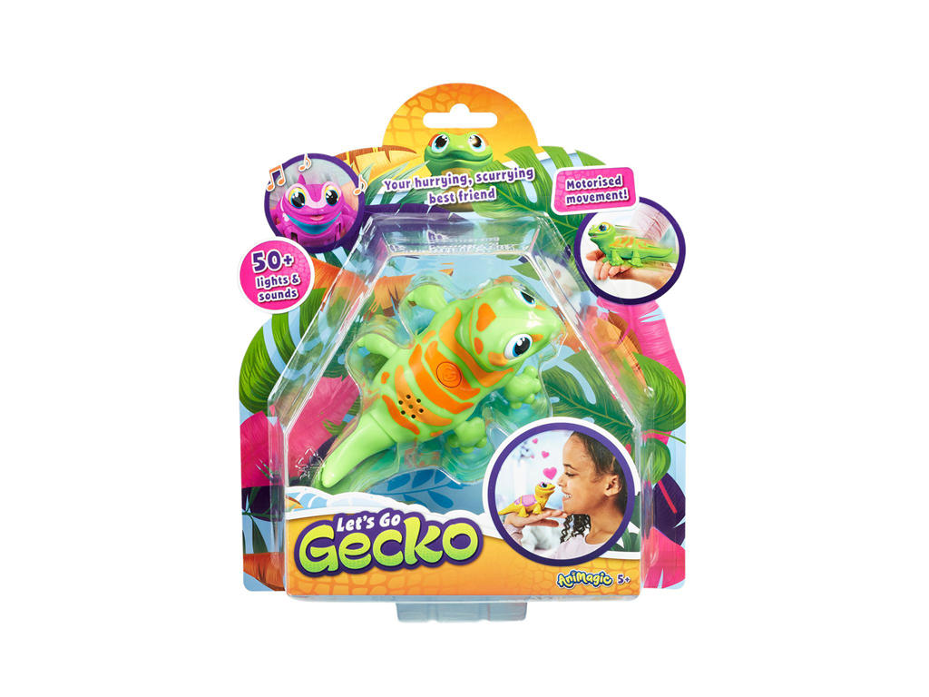 Animagic: Let's Go Gecko elektronisk kæledyr - Grøn
