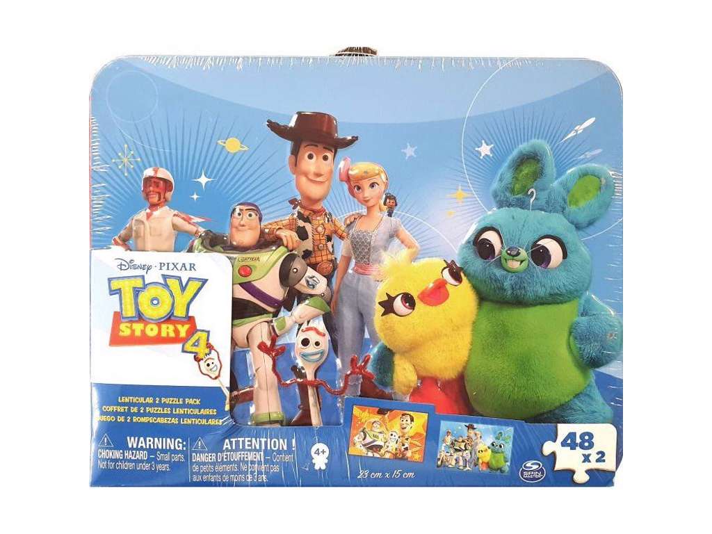 Toy Story 4 puslespil med 2 x 48 brikker i metalæske