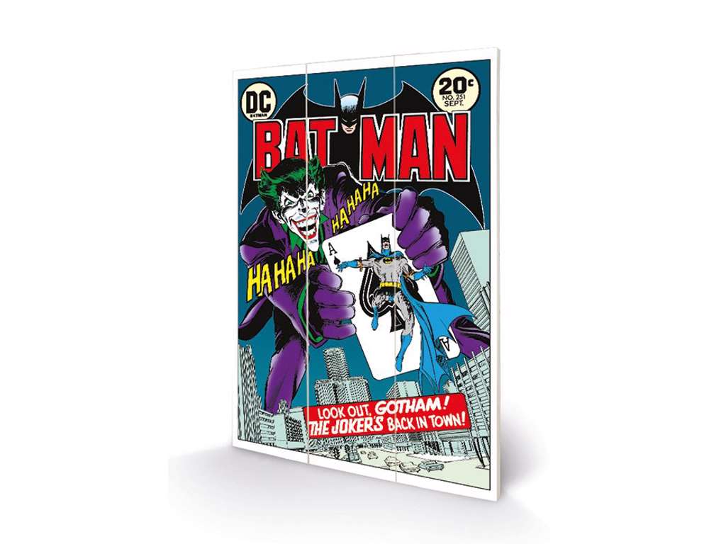 Batman "Joker´s Back In Town" træ plade "plakat" 20x30 cm