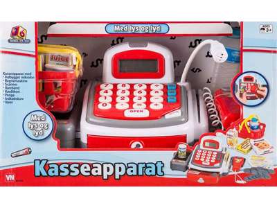 Kasseapparat med lys og lyd