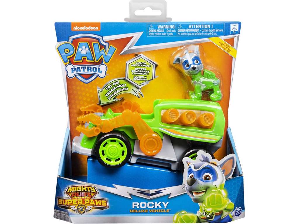 Paw Patrol Mighty Pups Super Paws Deluxe bil - Rocky