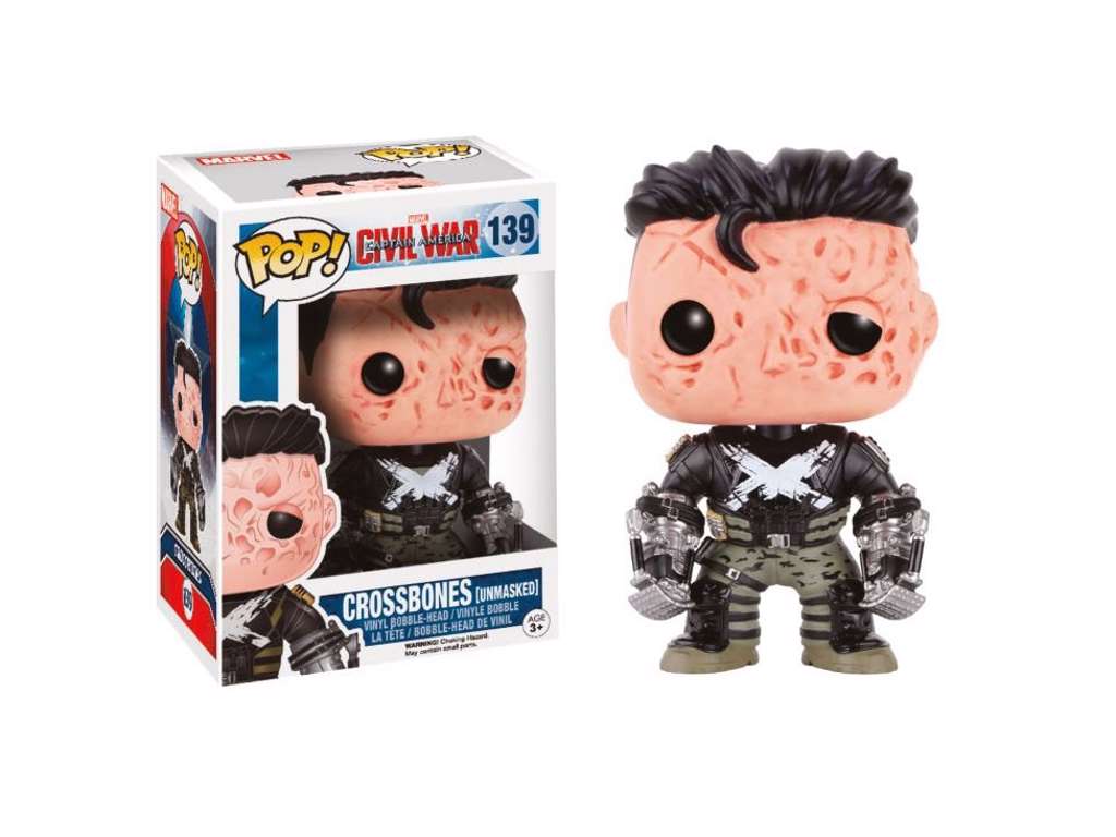 Captain America Civil War POP! vinyl bobble-head af Crossbones (Unmasked) på 9 cm