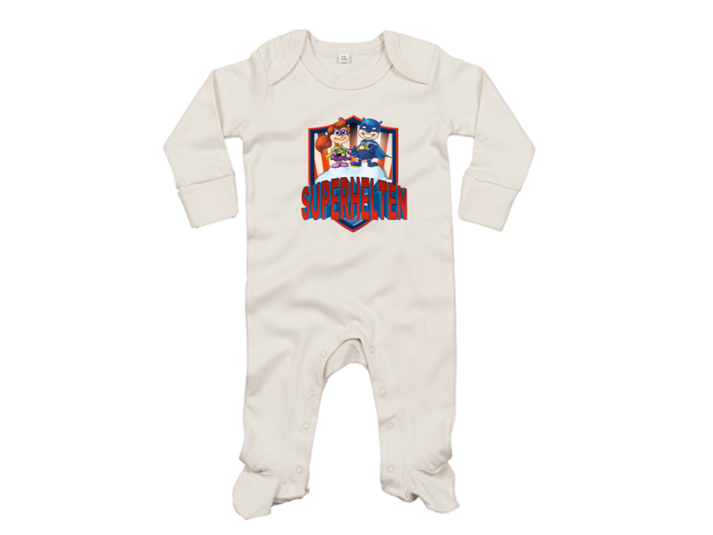 Superhelten Sparkedragt - Råhvid med våbenskjold