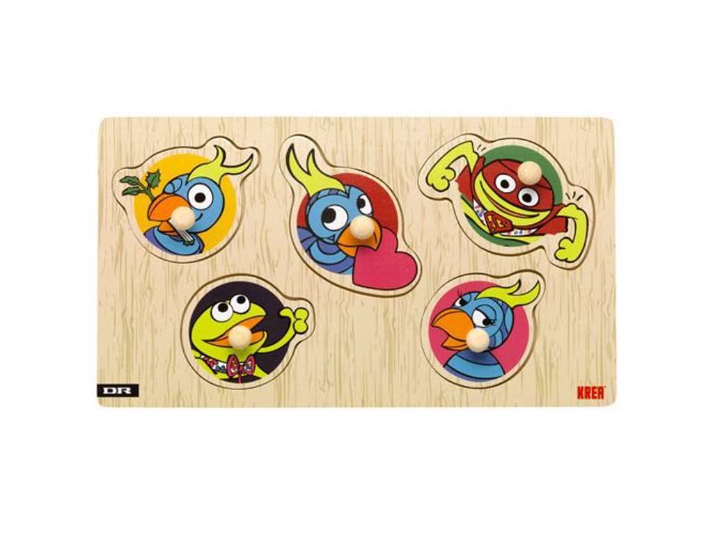 Kaj og Andrea knoppuslespil i træ 5 brikker