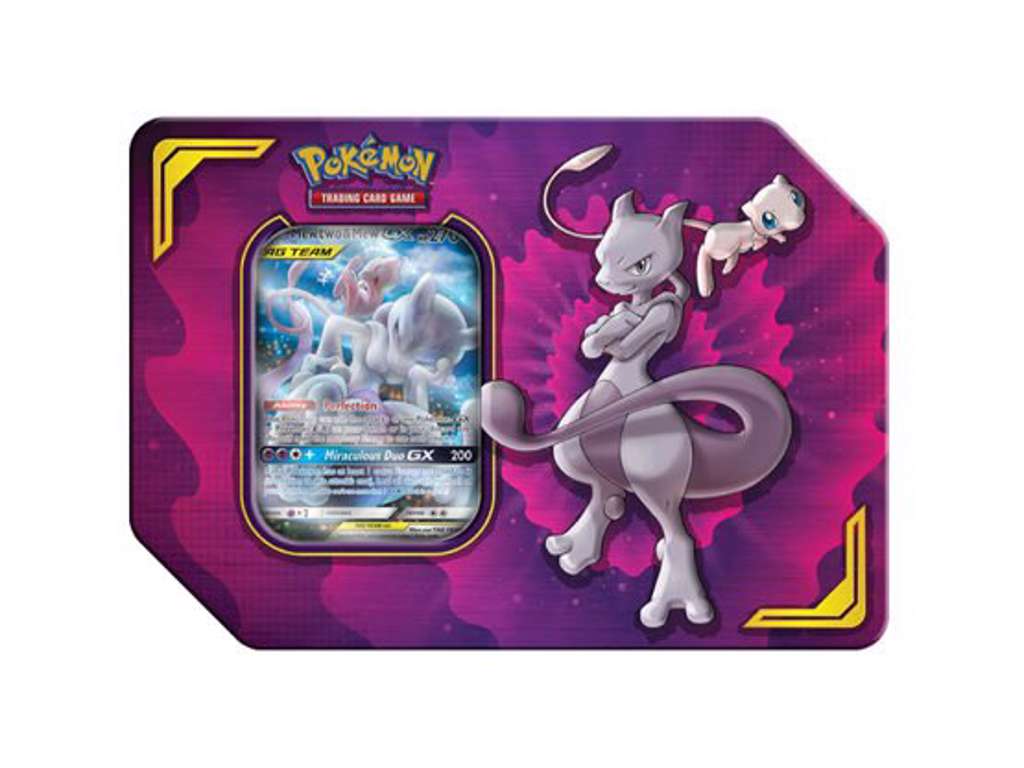 Pokémon Tag Team MewTwo & Mew GX tin box