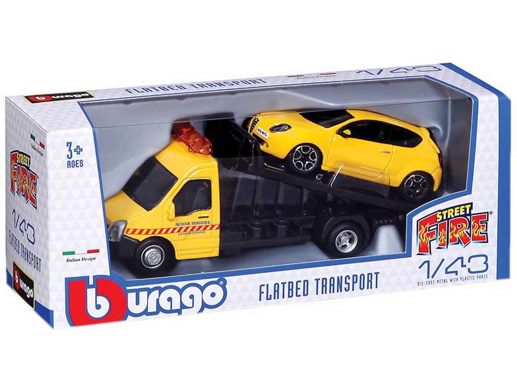 Biltransport med bil 1/43 fra Burago