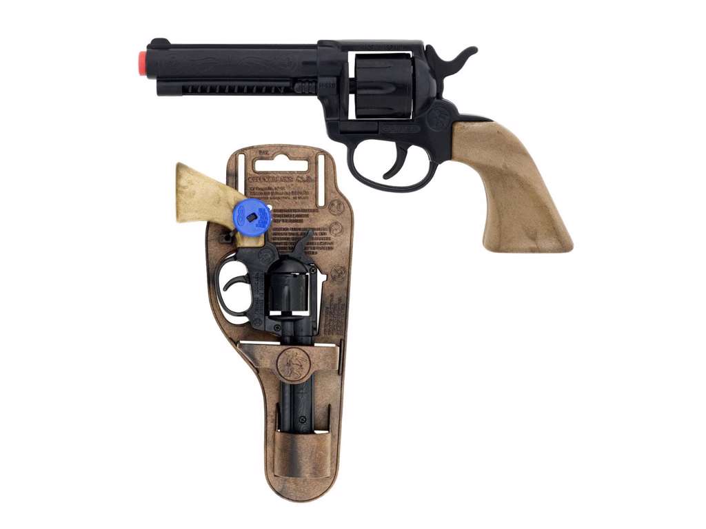 Cowboypistol til 8 skudskrudt i plastik fra Gonher