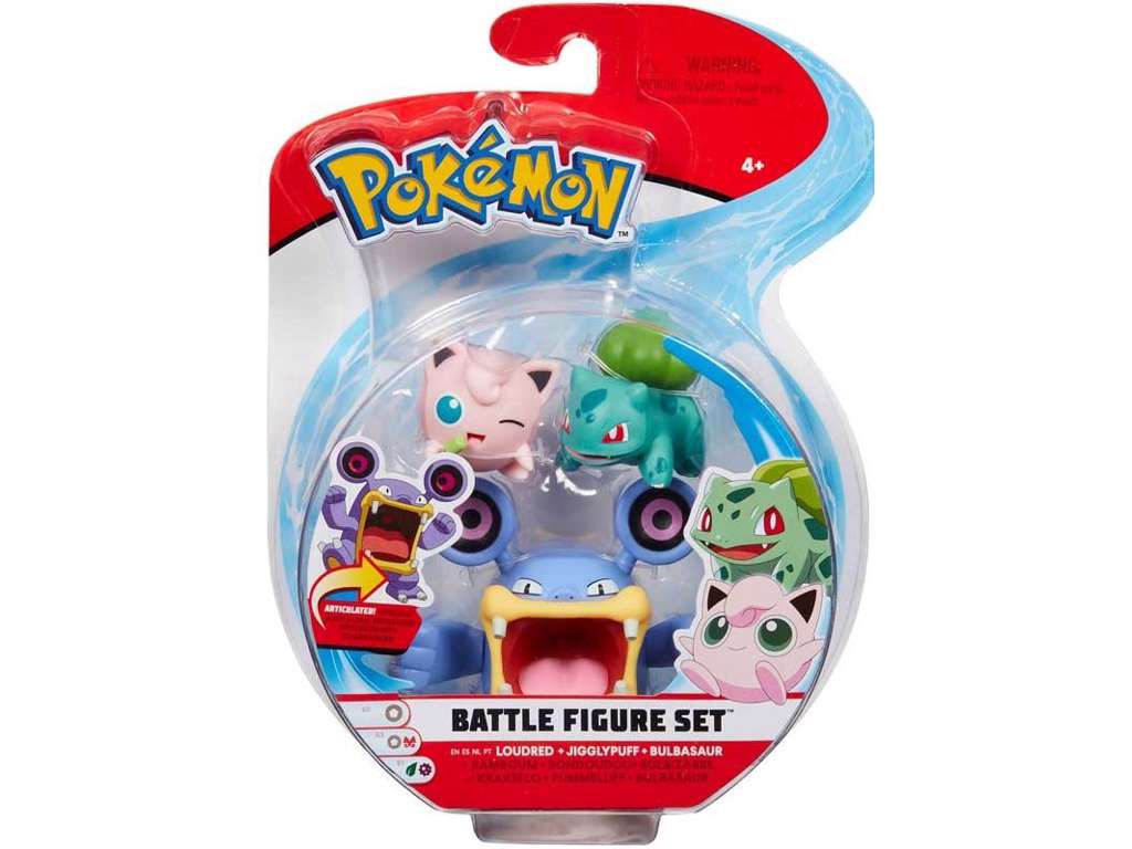 Loudred / Jigglypuff / Bulbasaur – Pokemon Battle figur 3-pak