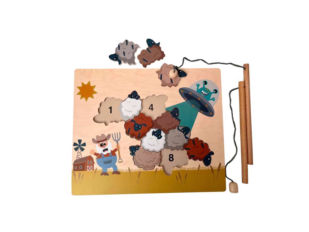 Rumvæsen Fiskespil i Træ fra Magni