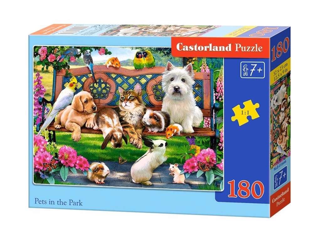 Kæledyr i parken puslespil på 180 brikker
