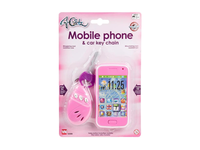 Smartphone med bilnøgler i lyserød 4Girlz