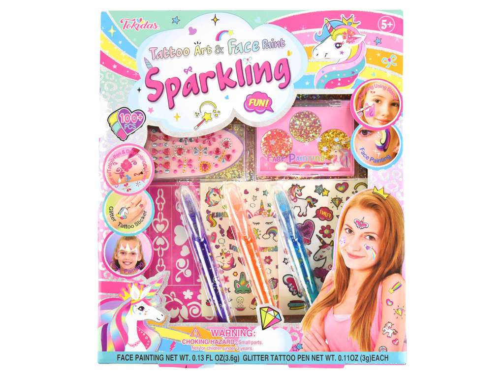 Glitter tattoo og ansigtsmaling