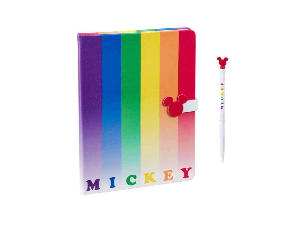 Disney Mickey Mouse regnbue notesbog med kuglepen