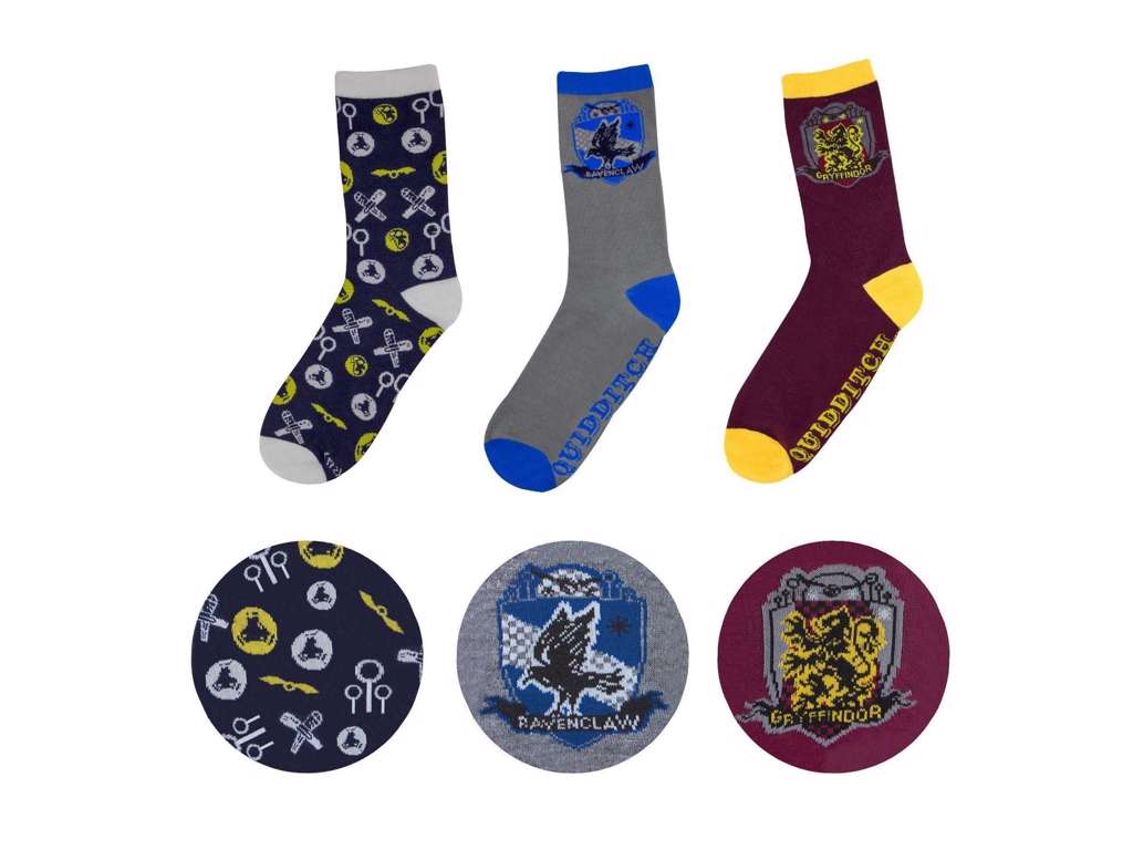 3 par Harry Potter Golden Snitch strømper str. 37-45