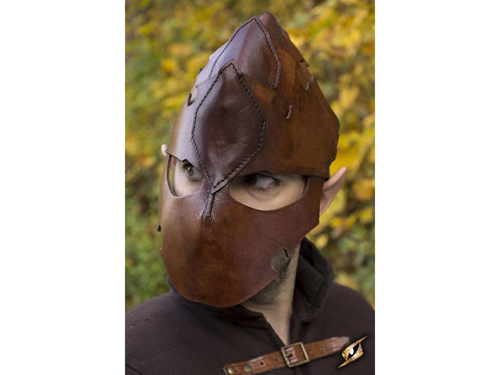 Assasin Helmet - Brown - M - læderhjelm