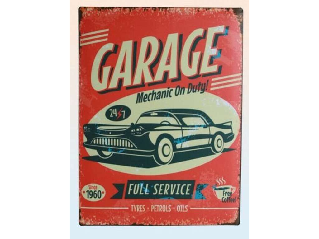 Garage metal skilt 30x 40 cm
