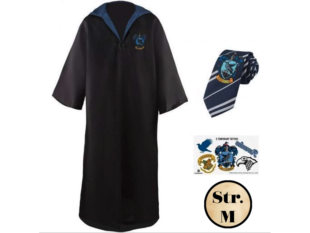 Ravenclaw kappe med slips og tatoveringer fra Harry Potter str M