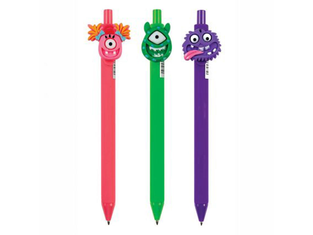 1 stk. Monster kuglepen med blåt blæk