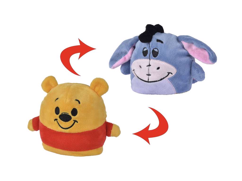 Disney Peter Plys og Æsel bamse som kan vendes på 8cm