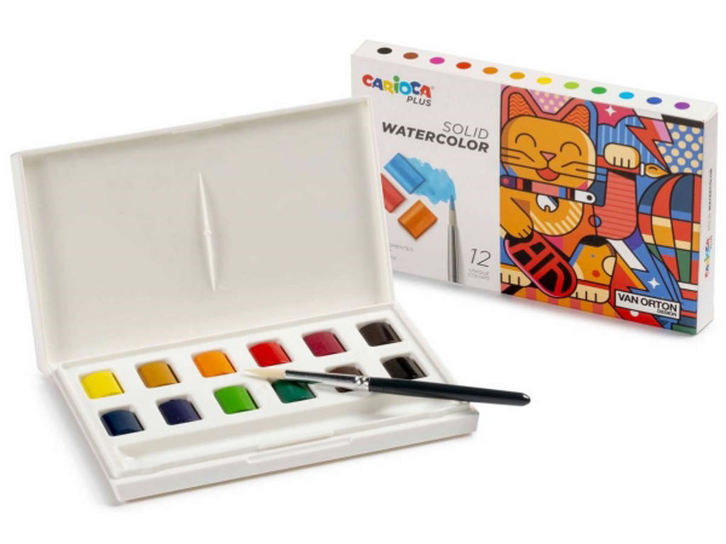 Vandfarvesæt 12 stk tabletter i æske