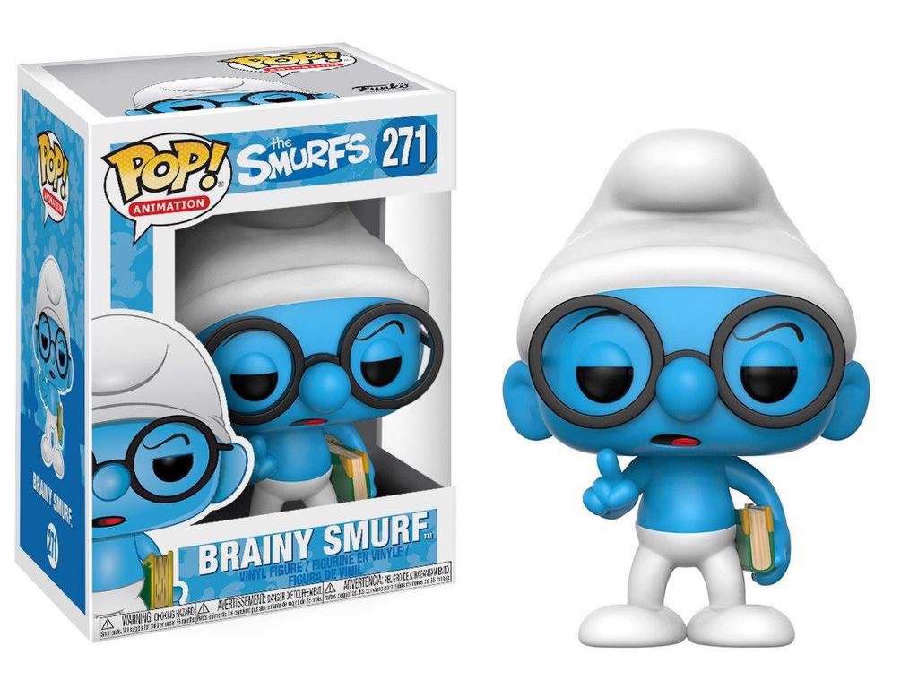 The Smurfs POP! vinyl figur af Brainy Smurf på 9 cm