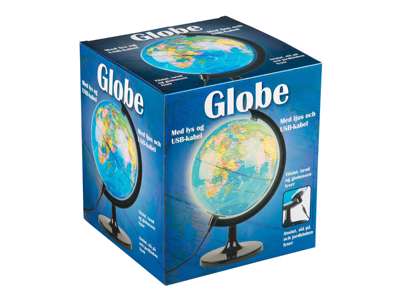 Globus på 20 cm med lys