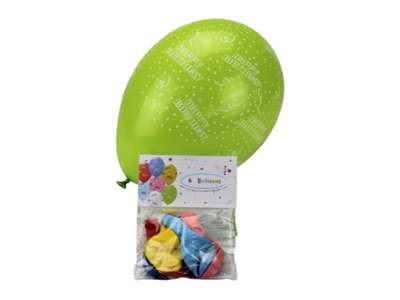 Happy Birthday balloner 6 stk i forskellige farver