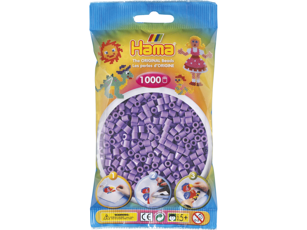 1000stk. Hama Midi pastel lilla 207-45