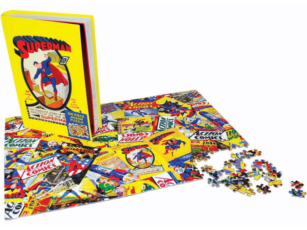 Superman puslespil med 500 brikker i "bogindpakning"