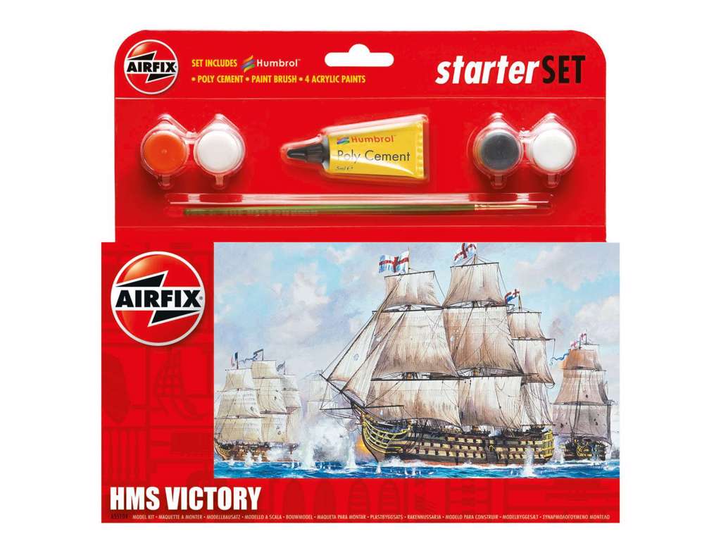 HMS Victory Airfix gavesæt med maling og pensel og lim