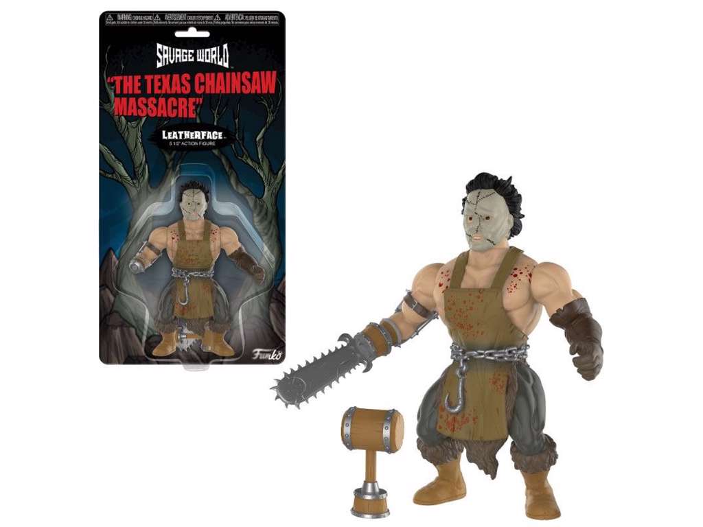 Savage World Texas Chainsaw Massacre action figur af Leatherface på 14 cm